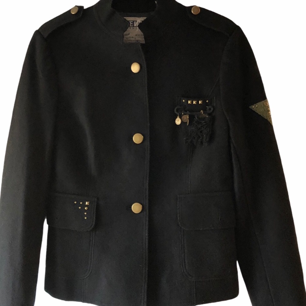 CAbi Black Blazer with Gold Buttons